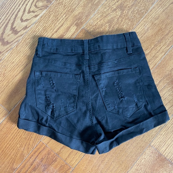 Kancan Black Distressed Shorts - Size 3 - Picture 2 of 3